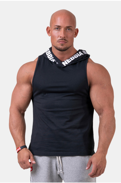 NO EXCUSES Tank Top with a Hoodie 173 Black